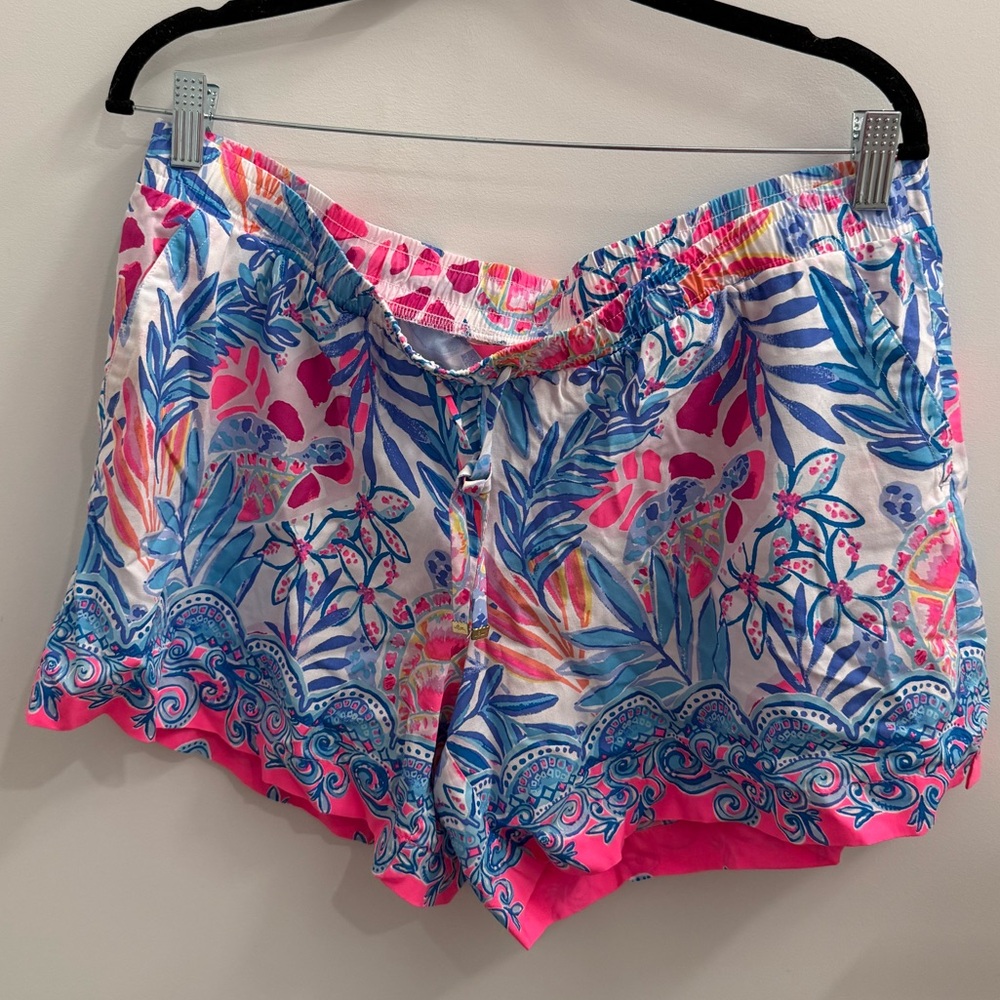 Lilly Pulitzer Pink and Blue Patterned Women Shorts